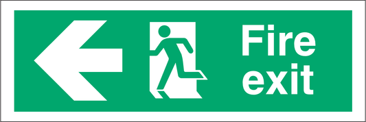 FE110 Fire exit / running man left / arrow LEFT