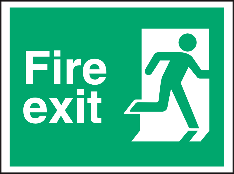 FE124 Fire exit / running man RIGHT