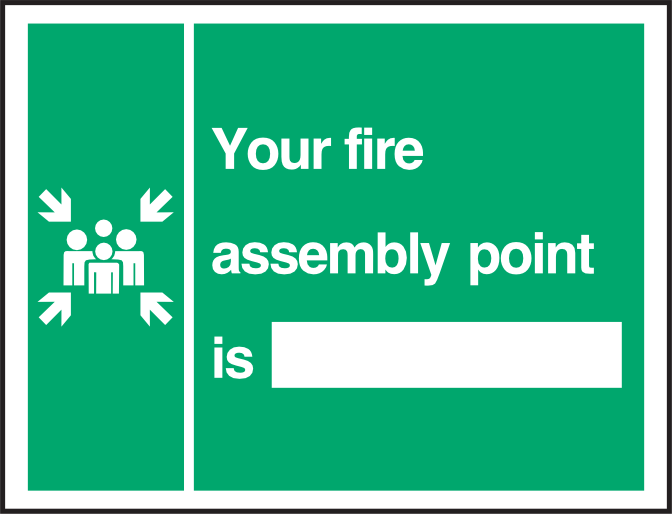Fire Writing Sign FE140 Fire assembly point (space to write) โ Mainland Signs