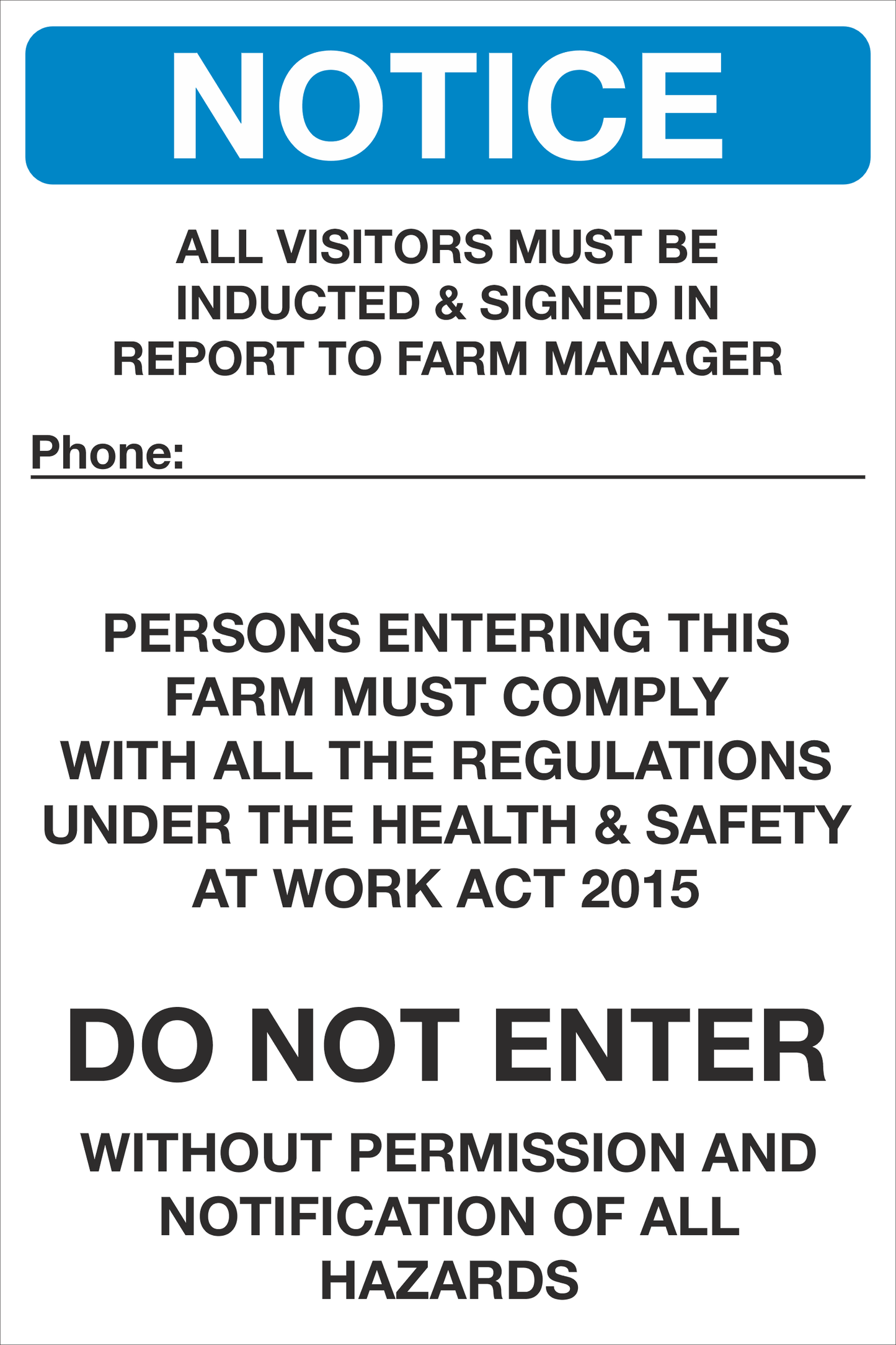 Farm LARGE Health and Safety